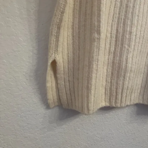 Old Navy Mock Neck Tunic Sweater‎ Size Small Shaker Stitch Knit Cream - Image 4