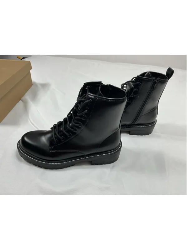 Womans New Ichigo Ankle Combat Boots Black 9.5 M - Image 3