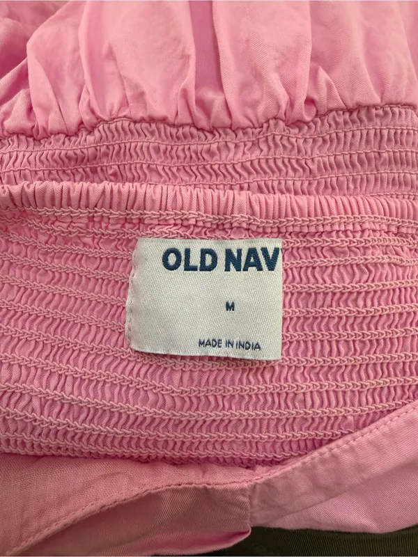 Old Navy Pink Puff Sleeve Square Neck Peplum Blouse - Image 4