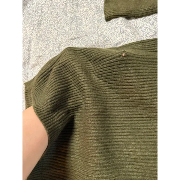 Lulus Size Small Loving You Fondly Olive Green Ribbed Knit Sweater Dress FLAW - Image 8