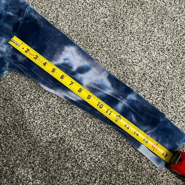 blue tie-dye pull over long sleeve hooded sweatshirt M - Image 7