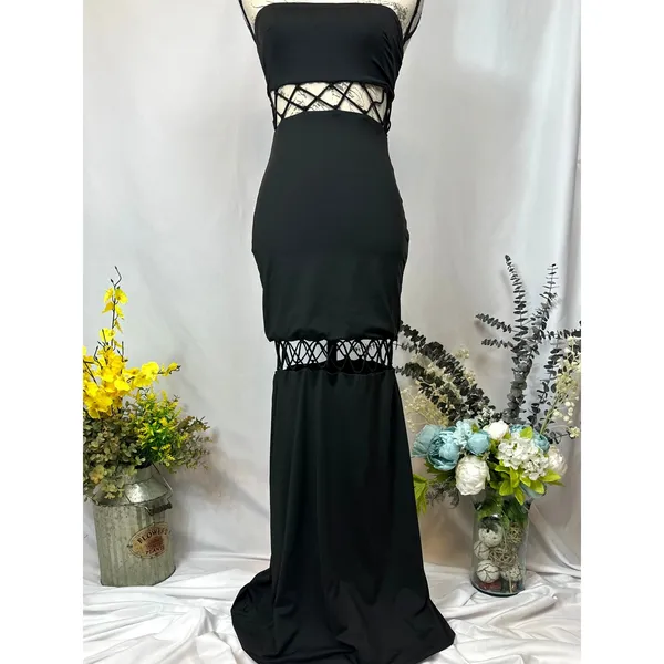 Runaway The Label Mae Partially See Through Maxi Dress Black S - Image 7