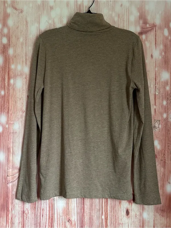 J. Crew Mocha Brown Slim Fit Tissue Turtleneck Long Sleeve Top Size S NWT - Image 7