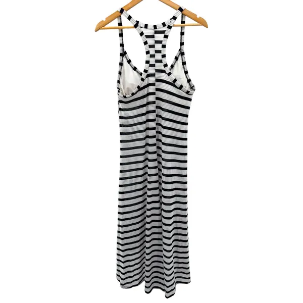 Spanx Stripe Mesh Racerback Maxi Dress L Large Built In Shelf Bra Swim Cover Up - Image 6