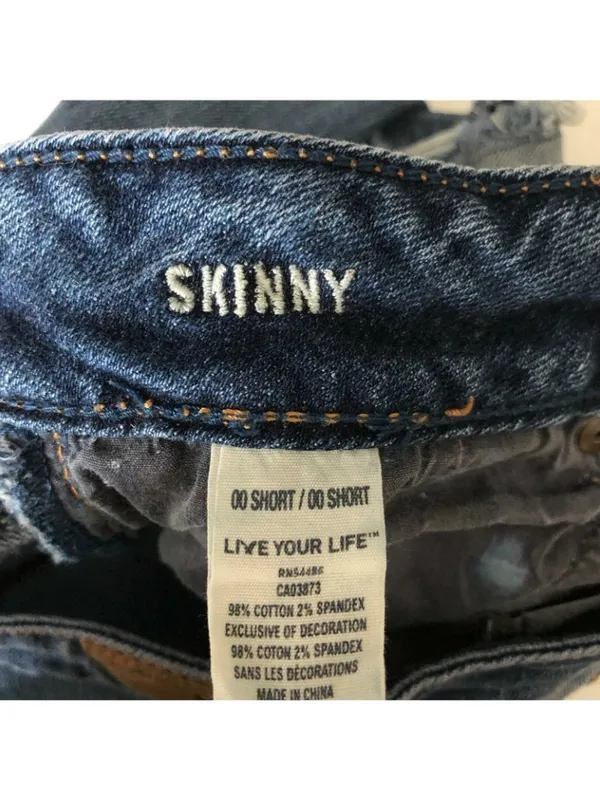 American Eagle Jeans Skinny Medium Wash Distressed Ripped Stretch 00 Short - Image 4