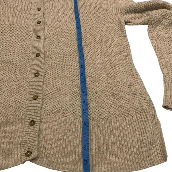 Madewell Button Back‎ Sweater L Cotton Knit Beige - Image 6