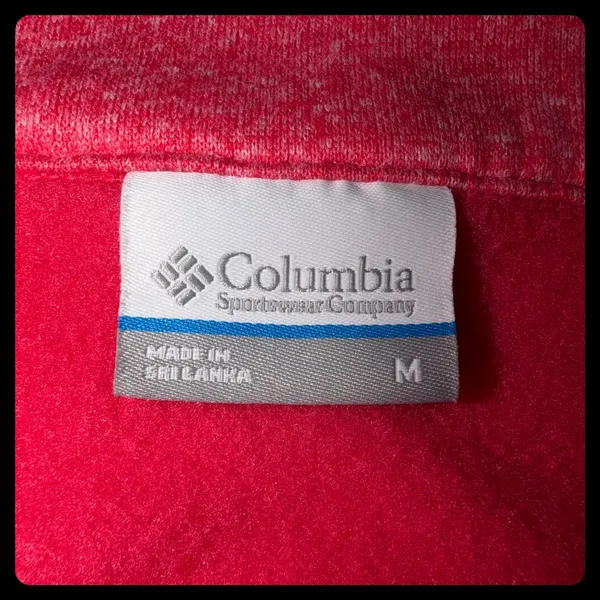 Columbia Full Zip Fleece Jacket Womens Medium Pink Full Zip Mock Neck Activewear - Image 2