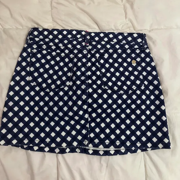 Kate spade blue checkered gingham mini skirt  - Image 4