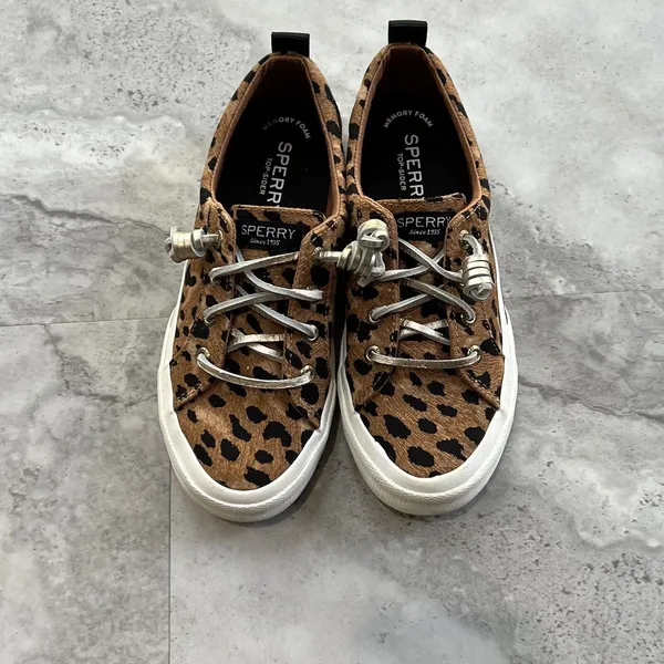 Sperry Womens Pier Wave Ltt Canvas Lifestyle Slip-On Sneakers Animal Print Sz 6‎ - Image 3