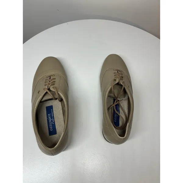 Easy Spirit Women's Motion Lace up Oxford Leather Shoes Size 6.5 Beige - Image 4