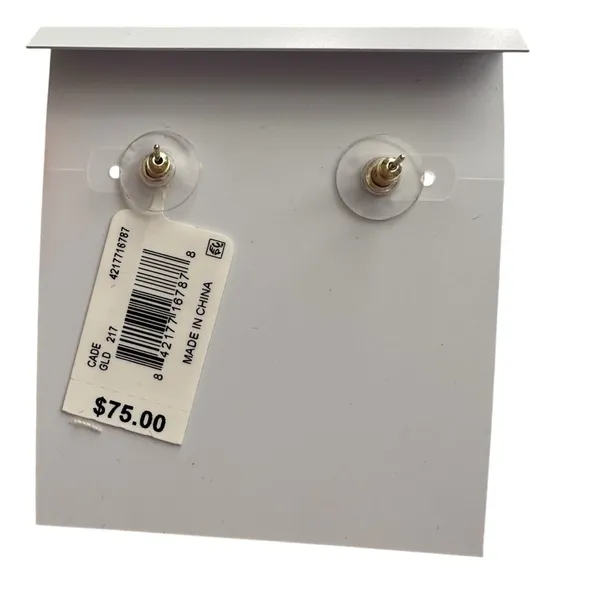 KENDRA SCOTT 14 K GOLD PLATED Cade Mother Of Pearl STUD EARRINGS NWT - Image 3