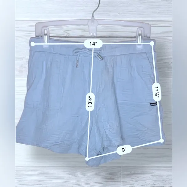 CALVIN KLEIN Women’s Casual Flowy Baby Blue Shorts - Image 6