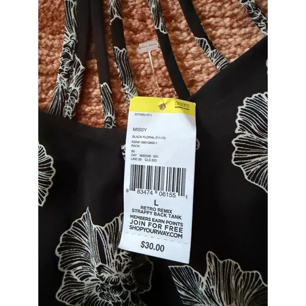NWT Lot 2 Women’s Tops L Express Reversible Scallop Tank + Metaphor Floral - Image 4