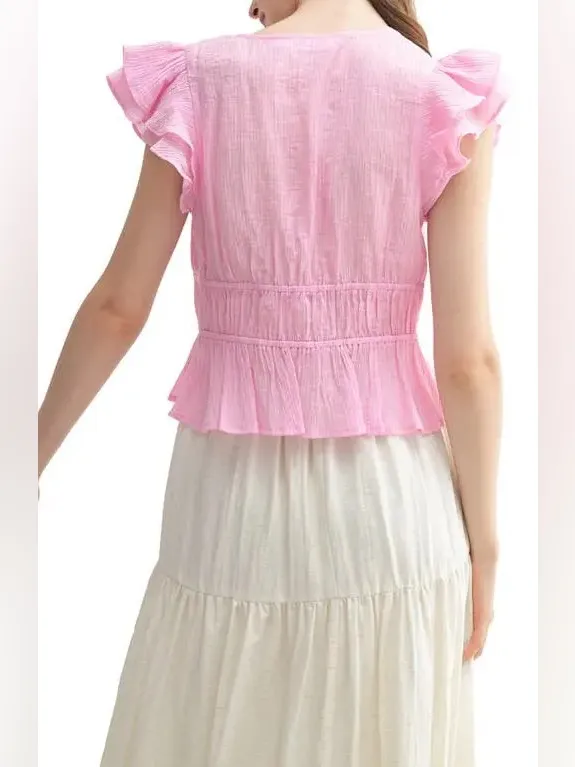 All in Favor Plisse Peplum Top Large - Image 5