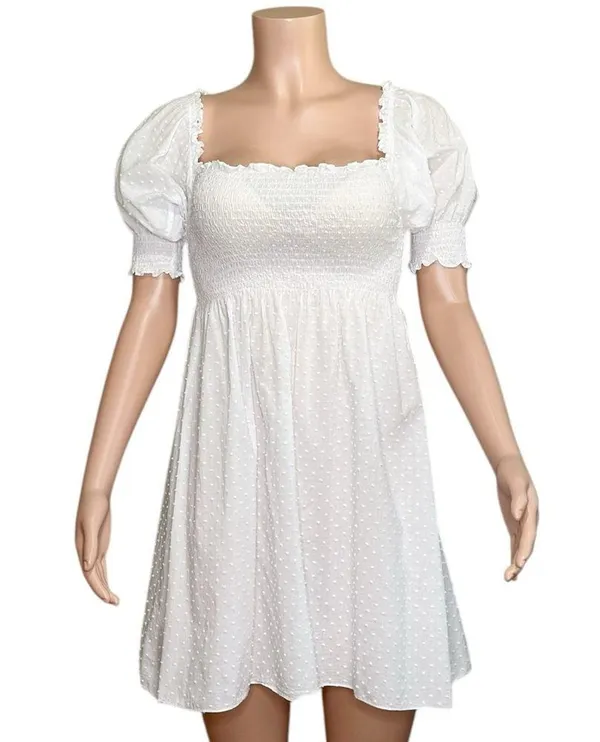 HILL HOUSE Athena Nap Dress, White Swiss Dot, Small - Image 6