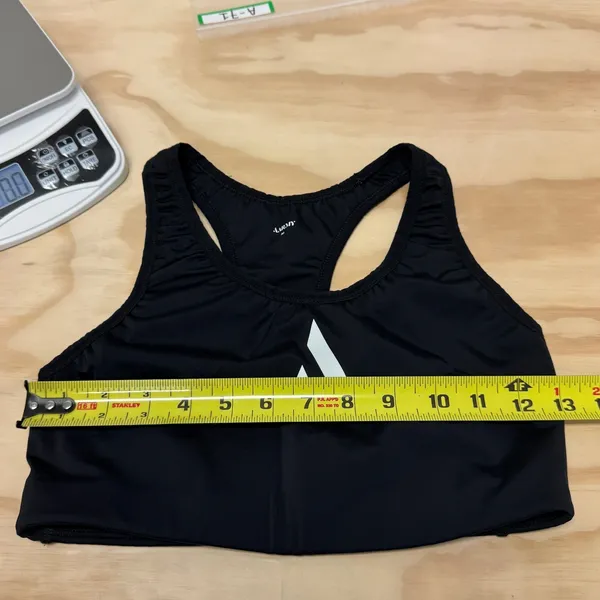 AARMY‎ Black Racerback Sports Bra Medium Logo Activewear Workout Top - Image 8