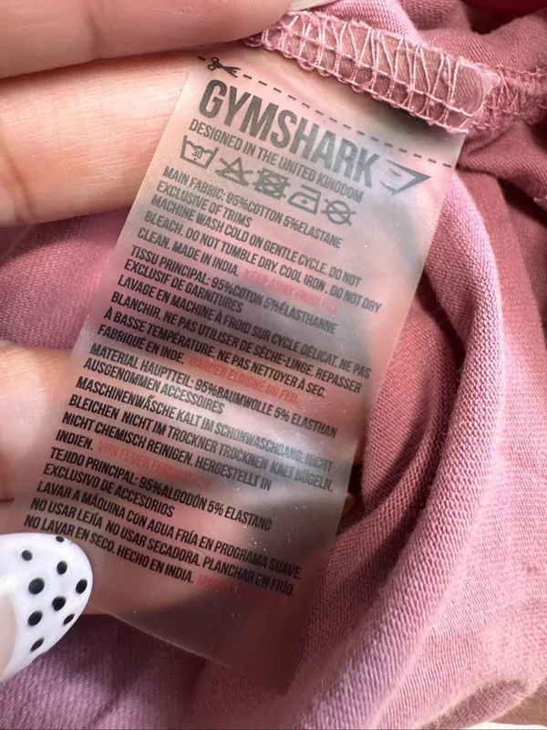 Gymshark Dusky Pink Cropped Short Sleeve Graphic Tee Womens Size Medium - Image 9