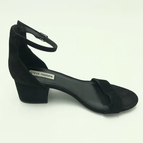 Steve Madden Irenee Black Suede Ankle Strap Block Heel Size 10 - Image 5