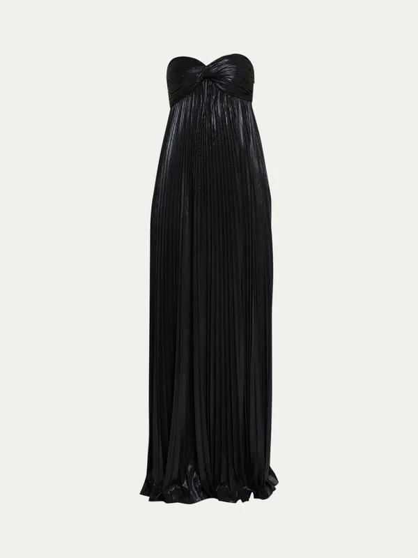 Retrofête Zoa Metallic Pleated‎ Strapless Gown Black XXL NWT - Image 10