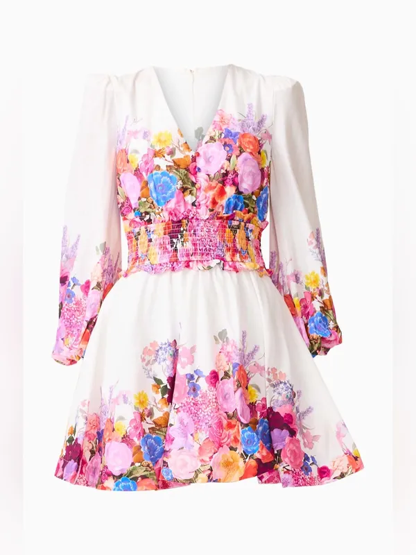 Elliatt Alice Long Sleeve Mini Dress in Ombre Floral $308 Size Small Vacation - Image 8