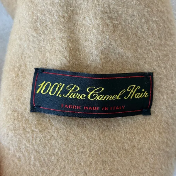 Vintage John Weitz Pure Camel Hair Double Breasted Pea Coat Women Size 8 Tan - Image 9