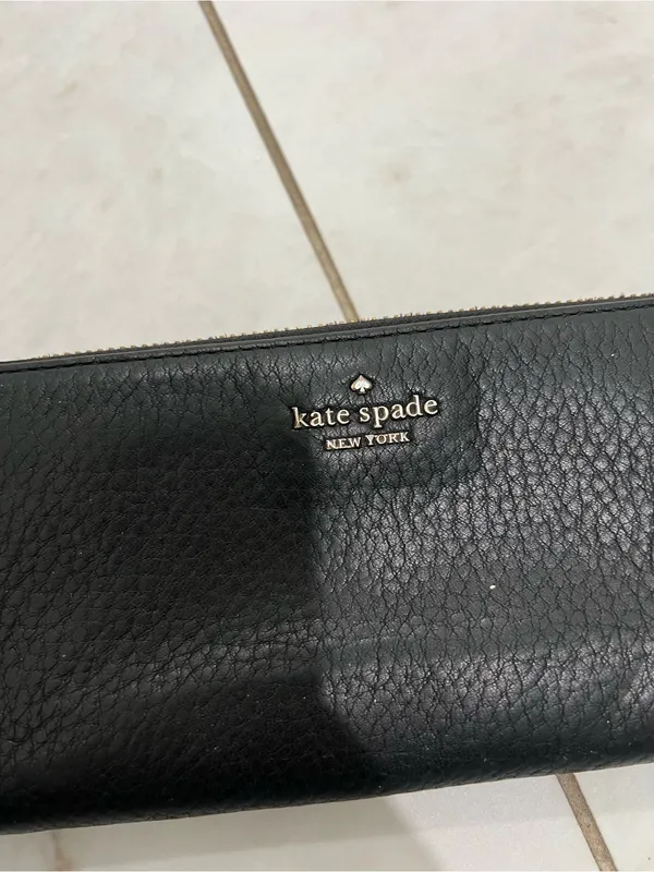 Kate Spade Black Pebbled Leather Zip Wallet - Image 3