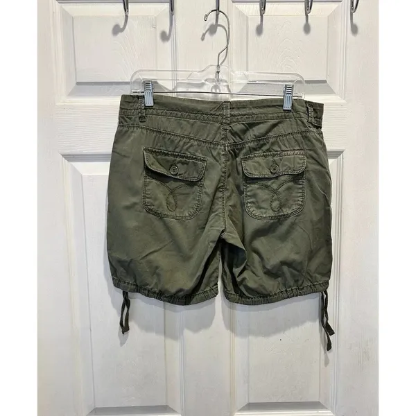 Calvin Klein Jeans Womens‎ Size 6 Olive Green Cargo Shorts Cotton Drawstring Hem - Image 6