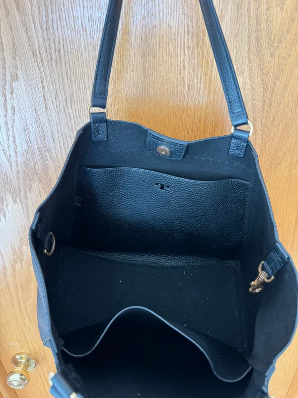 Tory Burch Black Leather Tote Bag - Image 4