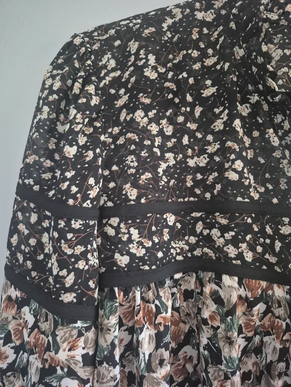 Ava James Floral Mixed-Print Boho summer long sleeve bohemian Blouse size XL NWT - Image 2