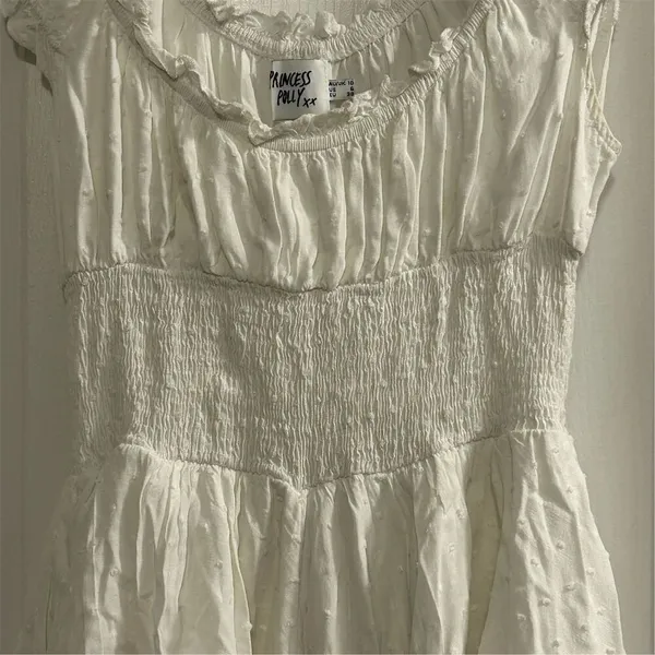 Princess Polly Women's‎ White Ruffle Romper Dress Size 6 Spring Short - Image 4