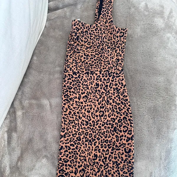 H&M Cheetah animal print square neck mini dress - Image 2