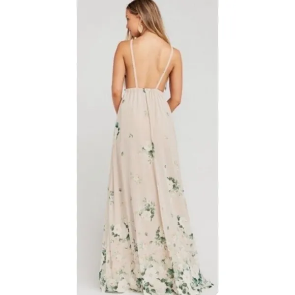 Show Me Your Mumu Floral‎ Maxi Dress Tan Beige XS - Image 2