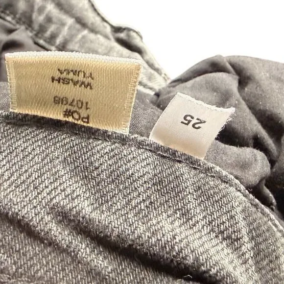 Reformation Slim Straight Leg Jeans Washed Black Denim Button Fly Size 25‎ - Image 7