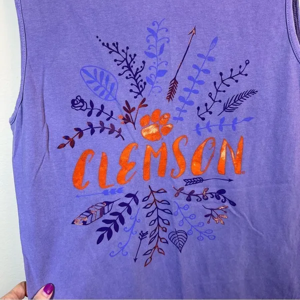 Comfort Colors Purple Clemson Tigers Tank Top‎ Small NWT - Image 6