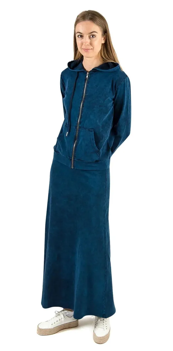 Jay Basics Faux Denim Zip Up Hoodie - Image 2