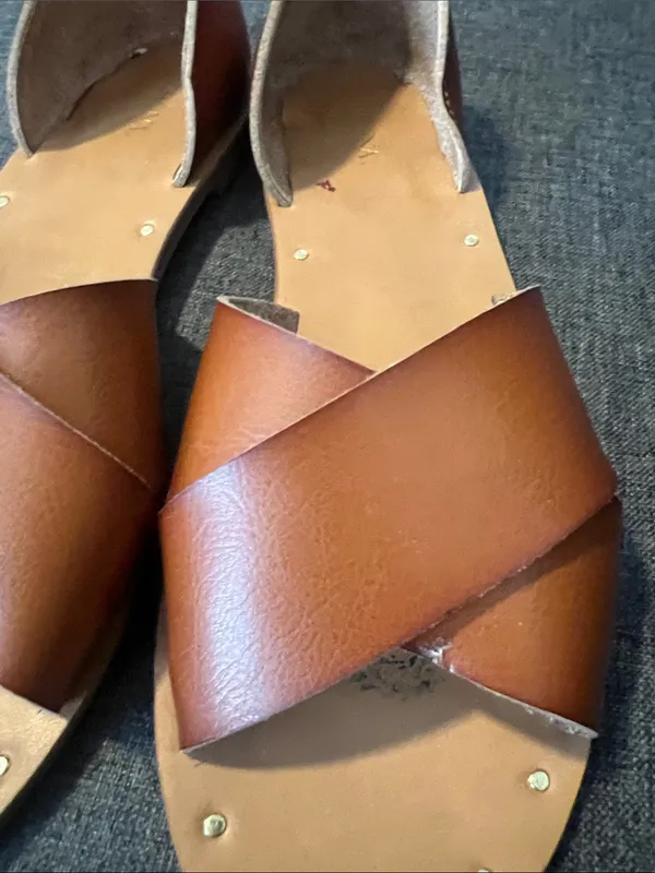 Merona Brown Crisscross Slide Sandals - Image 2