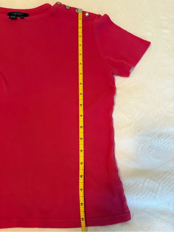 Chaps Pink Short-Sleeve Button-Shoulder Tee - Image 7