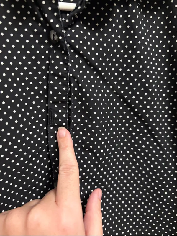 Black Polka Dot Button-Up Shirt - Image 2