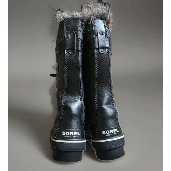 Sorel Tofino ll Boots Womens 8 Black Fur Trim Winter Waterproof Excellent Cond - Image 4