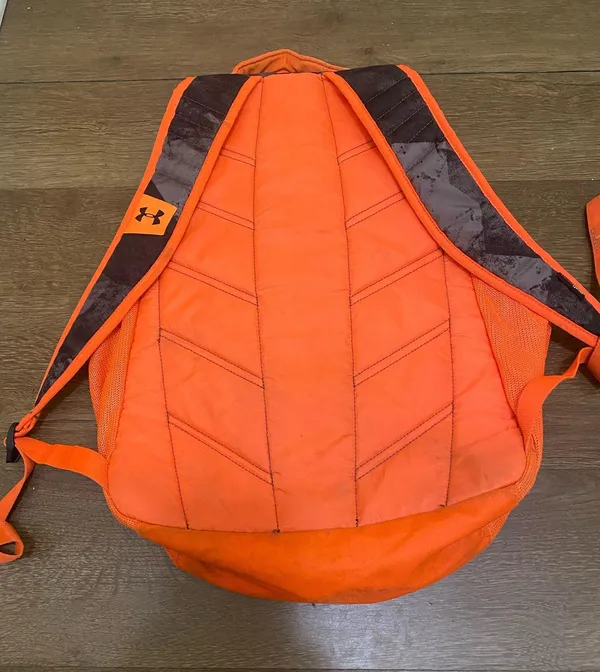 Under Armour Storm Heatgear Orange Gray Camouflage Camo 2 Strap Backpack - Image 2