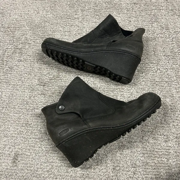 Keen Akita Ankle Boots Womens 8 Slate Gray Wedge Leather Snap Closure - Image 8