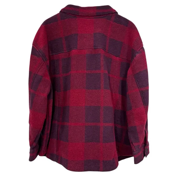 Ava & Viv Plaid Purple Burgundy Button Down Shacket Size 3x NWT - Image 8