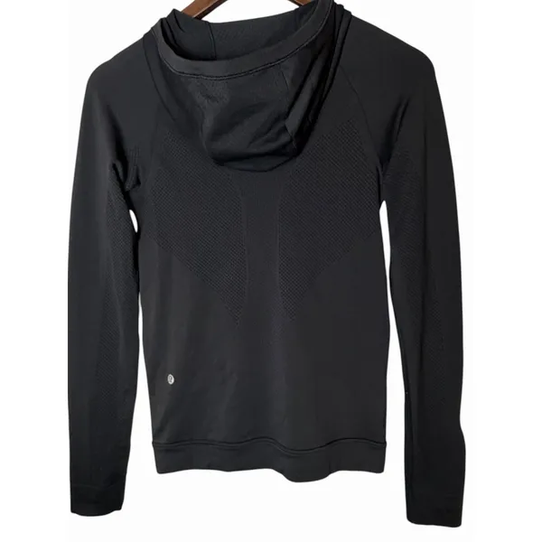Lululemon Seamless Ventilate Jacket Black Hooded Full Zip Running Gym Womens 6 - Image 9