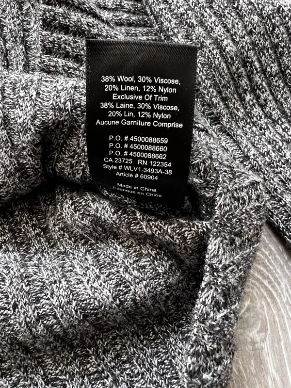 Aritzia Babaton Cropped Gray Wool Sweater - Image 3