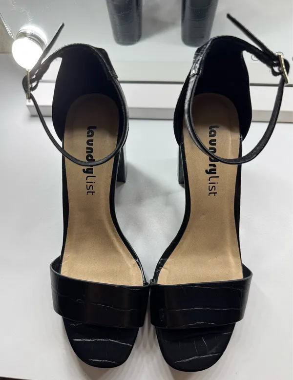 Laundry List Black Platform Block Heels Size 7 - Image 2