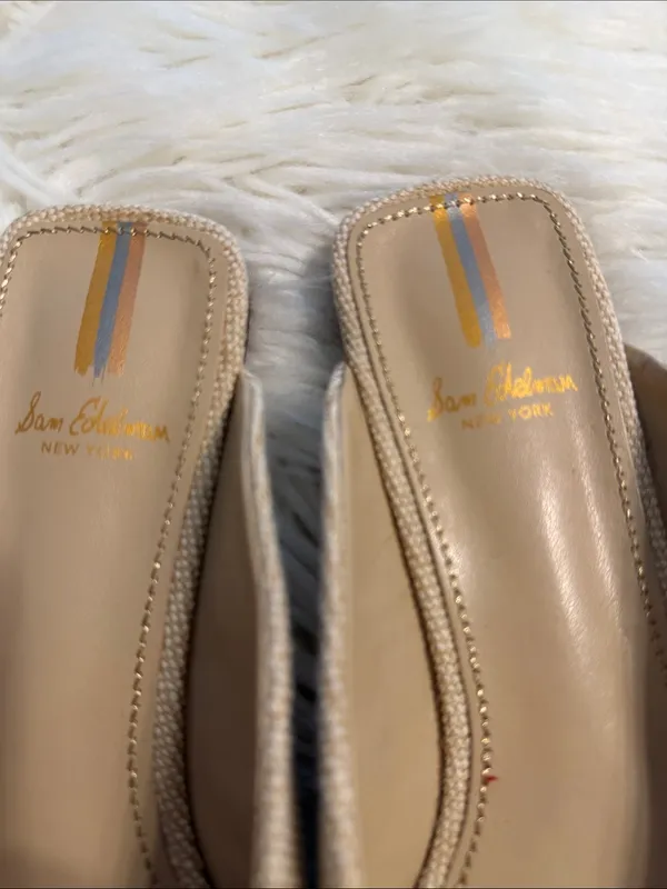 Sam Edelman Beige Slip-On Mule with Decorative Buckle size 6.5 excellent conditi - Image 4