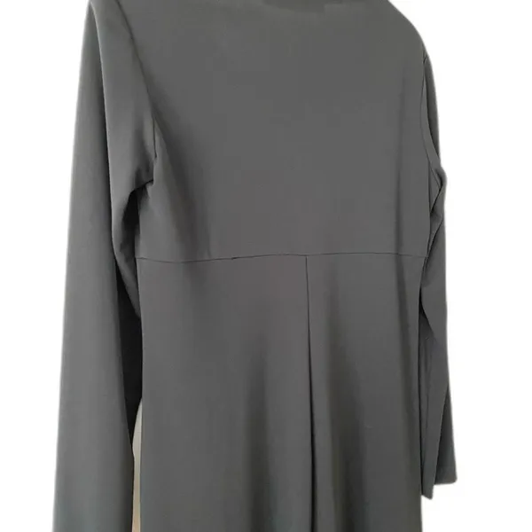 Y2K 90s Vintage Maxi Dress Long Sleeve Shift Column Minimalist Modesty Goth Vamp - Image 9
