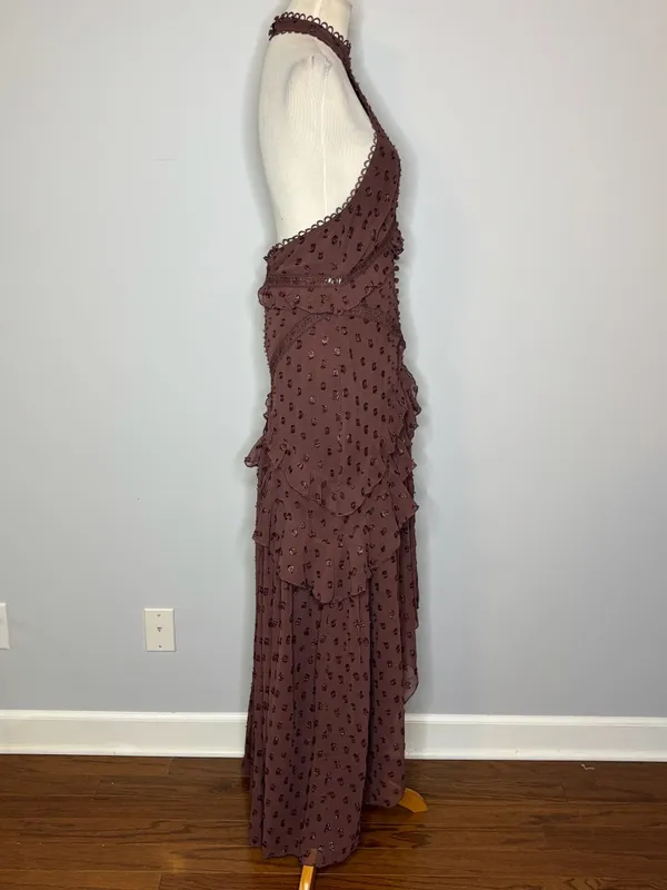 ASOS - Brown Halter Tiered Maxi Dress - Image 2