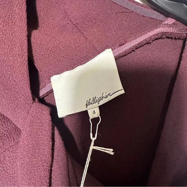 3.1 PHILLIP LIM Virgin Wool Mini Dress Burgundy Twist‎ Sleeve Business Size: 4 - Image 5