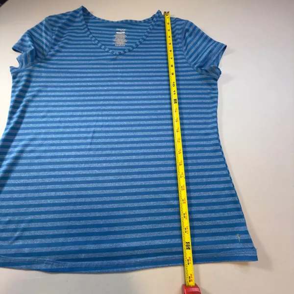Danskin Womens Striped XL V-Neck Short Sleeve T-Shirt Casual Summer Knit Top - Image 6
